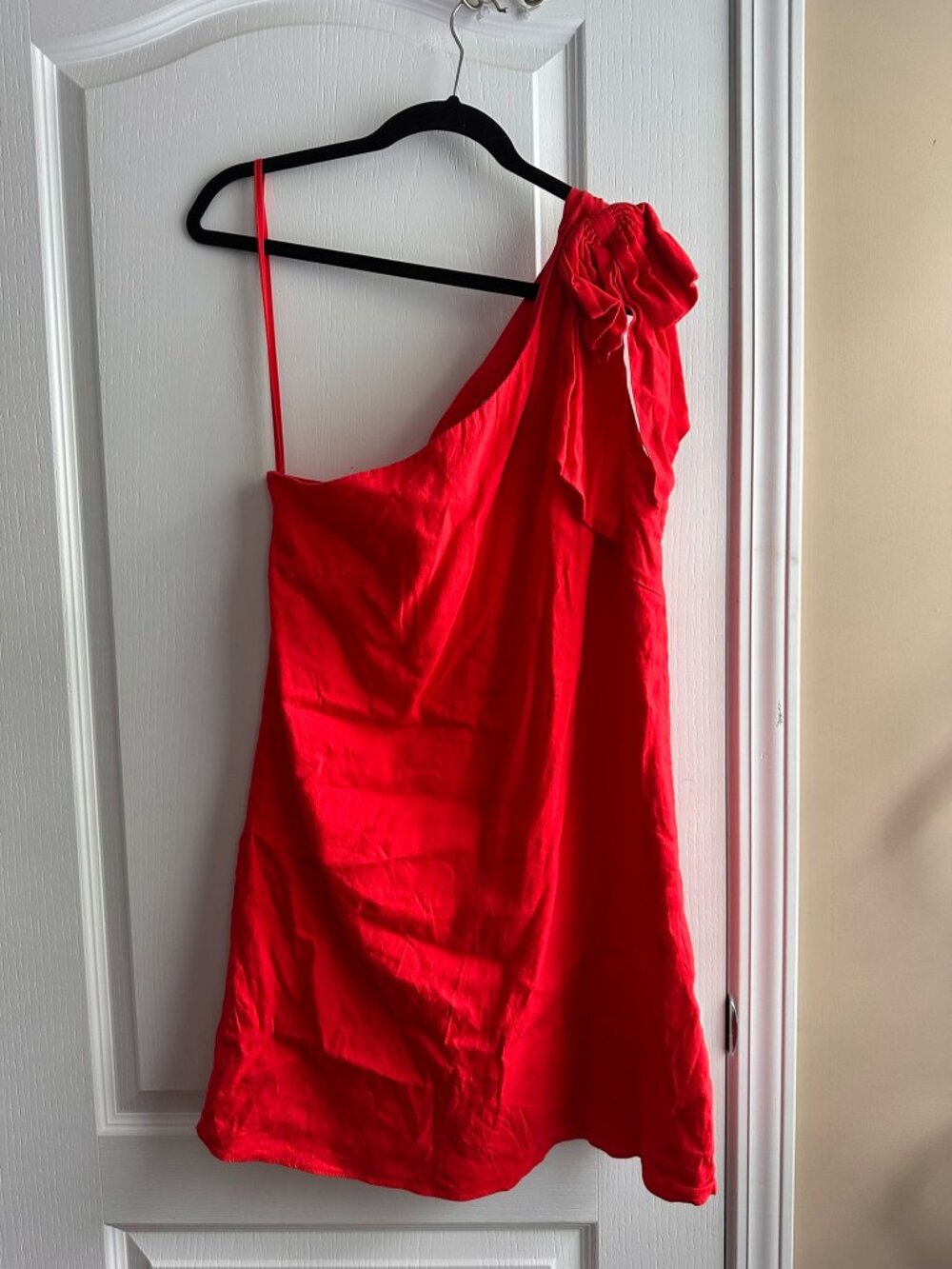 Antonio Melani Red One Shoulder Shift Dress Size 12